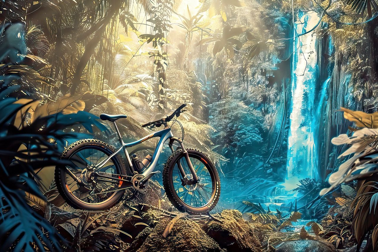 Fahrrad am Seeufer in der Natur