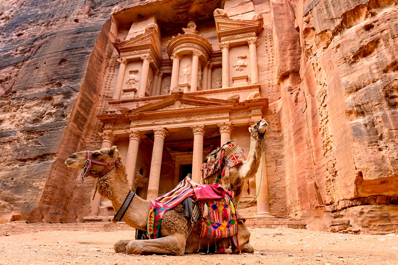 Stadt Petra im Herzen Jordaniens
